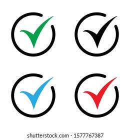 Tick icon. Check mark, verify icon, vector symbol.