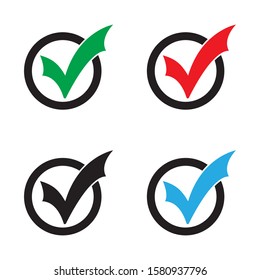 Tick icon. Check mark, verify icon, vector symbol.
