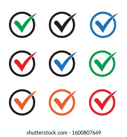 Tick icon. Check mark, verify icon, vector symbol.