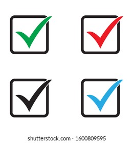 Tick icon. Check mark, verify icon, vector symbol.