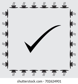 Tick icon, check vector illustration