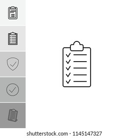 Tick icon. collection of 6 tick outline icons such as checklist, clipboard. editable tick icons for web and mobile.