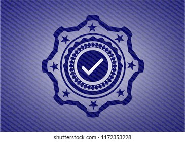 tick icon with denim texture