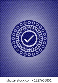 tick icon with denim texture