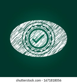 icono de garrapata dibujado con textura de pizarra