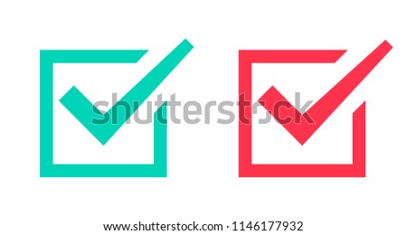 Tick icon, green checkmark isolated on white background, checked icon or correct choice sign. Vector illustration EPS10