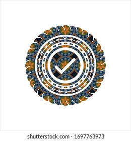 Ikone im arabischen Emblem ankreuzen. Arabeske Einrichtung.