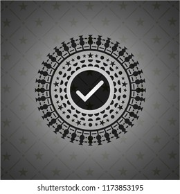 tick icon inside black emblem. Vintage.