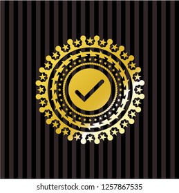 tick icon inside gold badge