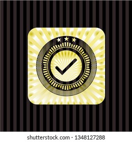 tick icon inside gold badge