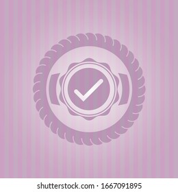 icono de marca dentro del emblema rosa. Retro