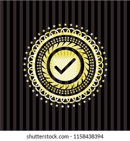 tick icon inside shiny badge