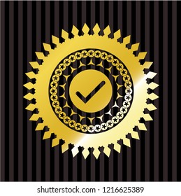 tick icon inside shiny badge