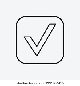 Tick-Symbol einzeln auf weißem Hintergrund. Check Symbol modern, einfach, Vektorgrafik, Symbol für Website-Design, mobile App, ui. Vektorgrafik