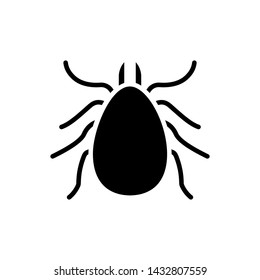 Tick icon. Mite silhouette. Vector illustration.