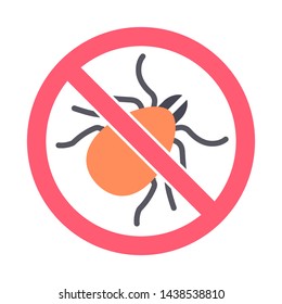 Tick icon. Mite silhouette. Vector illustration.