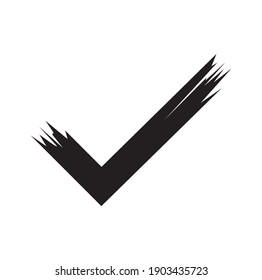tick icon with modern brush style vector