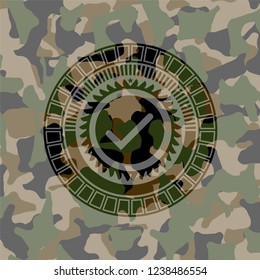 Tick Icon On Camouflage Pattern Stock Vector (Royalty Free) 1238486554