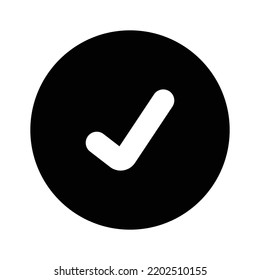Tick icon on white background