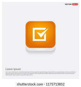 Tick icon Orange Abstract Web Button - Free vector icon