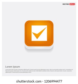 Tick icon Orange Abstract Web Button - Free vector icon