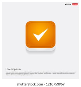 Tick icon Orange Abstract Web Button - Free vector icon