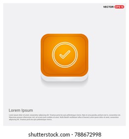 tick Icon Orange Abstract Web Button