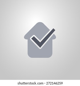 Tick Icon. Real Estate Flat Design - It is Sold