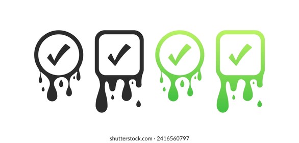 Tick icon set. Tick button. Flat style. Vector icons