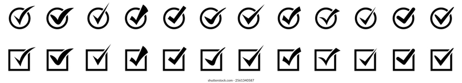 Tick icon set or Check mark symbol collection.Vector