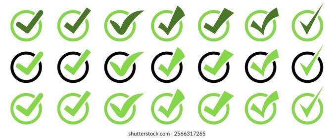 Tick icon set or Check mark symbol collection.Vector
