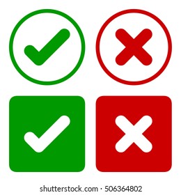 Green Tick and Red Cross Icons - Vectorjunky - Free Vectors, Icons, Logos  and More