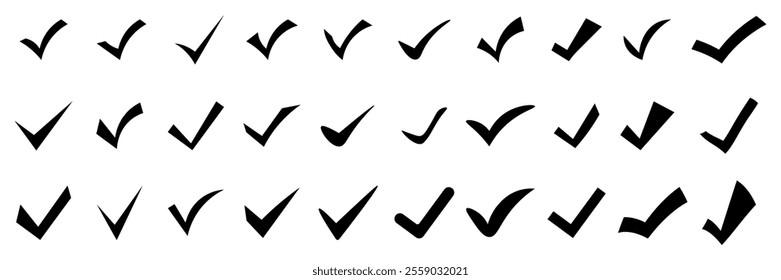  Tick icon set or Check symbol  collection.Vector