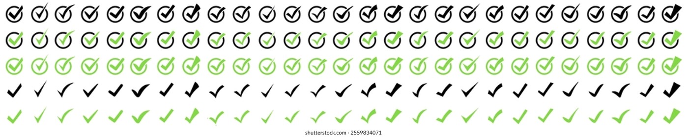 Tick icon set or Check symbol collection.Vector