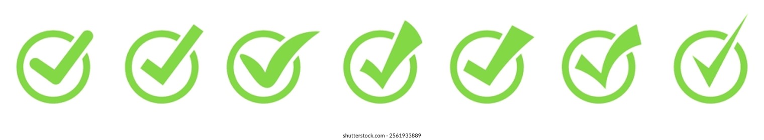 Tick icon set or Check symbol collection.Vector