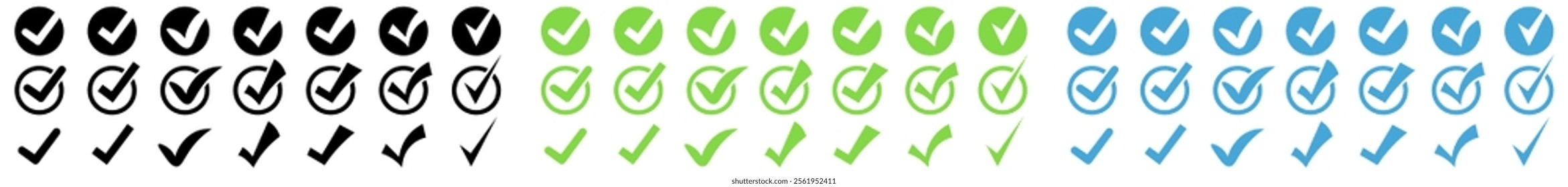 Tick icon set or Checkmark symbol collection.Check icons.Vector