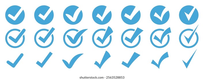 Tick icon set or Checkmark symbol collection.Check icons.Vector