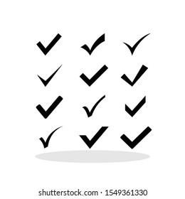 Tick icon set in flat style. Confirmation / Acceptance symbol for your web site design, logo, app, UI Vector EPS 10.