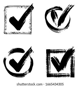 Tick icon set in flat style. Confirmation / Acceptance symbol for your web site design, logo, app, UI Vector EPS 10. Check mark Icon Outline Vector Logo Template. Vector illustration.