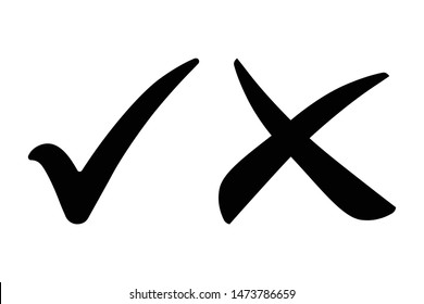 Tick icon set. Stylish check mark icon set in black color, vector illustration.