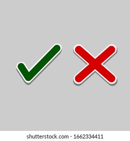 Marca verde y marca roja incorrecta