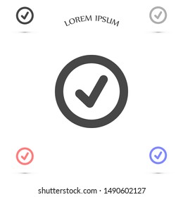 Tick icon simple accept sign vector approve illustration. Check list button icon. Check mark in box sign. Tick icon vector symbol doodle style checkmark icon.
