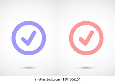 Tick icon simple accept sign vector approve illustration. Check list button icon. Check mark in box sign. Tick icon vector symbol doodle style checkmark icon.