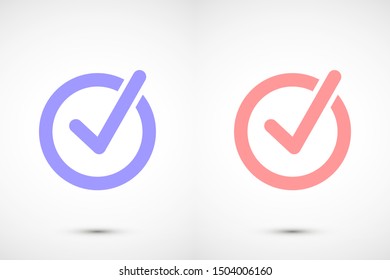 Tick icon simple accept sign vector approve illustration. Check list button icon. Check mark in box sign. Tick icon vector symbol doodle style checkmark icon.