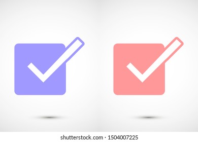 Tick icon simple accept sign vector approve illustration. Check list button icon. Check mark in box sign. Tick icon vector symbol doodle style checkmark icon.