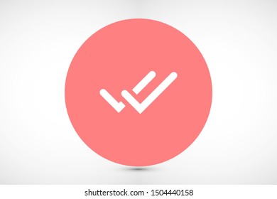 Tick icon simple accept sign vector approve illustration. Check list button icon. Check mark in box sign. Tick icon vector symbol doodle style checkmark icon.
