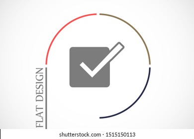 Tick icon simple accept sign vector approve illustration. Check list button icon. Check mark in box sign. Tick icon vector symbol doodle style checkmark icon.