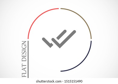 Tick icon simple accept sign vector approve illustration. Check list button icon. Check mark in box sign. Tick icon vector symbol doodle style checkmark icon.