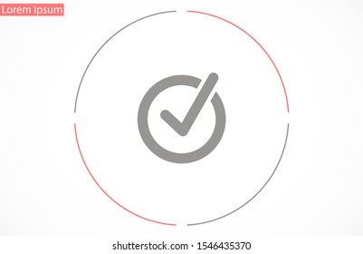 Tick icon simple accept sign vector approve illustration. Check list button icon. 