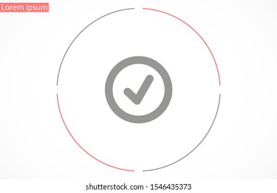 Tick icon simple accept sign vector approve illustration. Check list button icon.